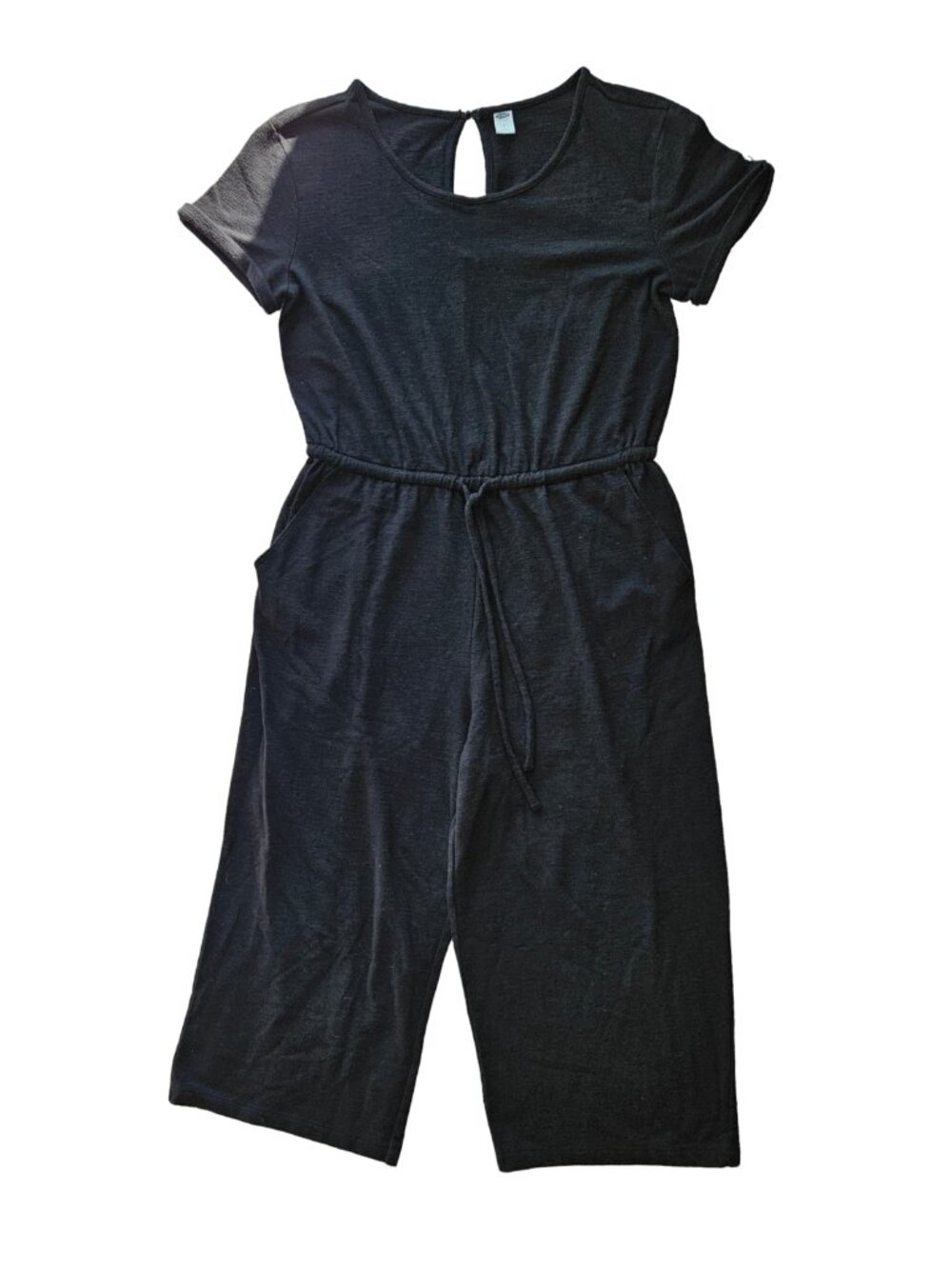 Old Navy Women’s Large Black Knit Cropped Jumpsuit